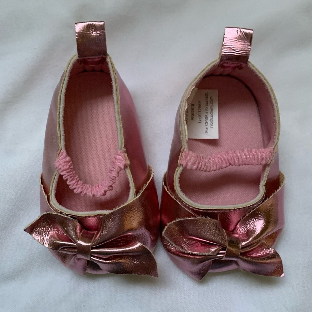 Pink sparkly baby ballet flats